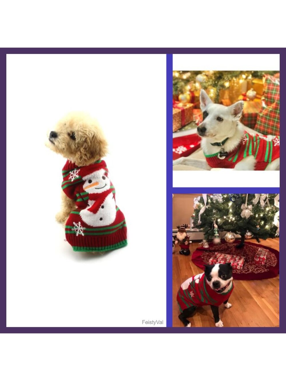 Dog Snow Sweater Snowman Holiday Pet Clothes Acrylic Small Dogs Cats